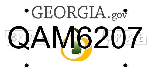 QAM6207 Georgia License Plate