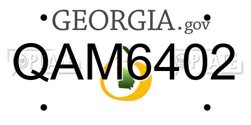 QAM6402 Georgia License Plate