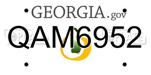 QAM6952 Georgia License Plate