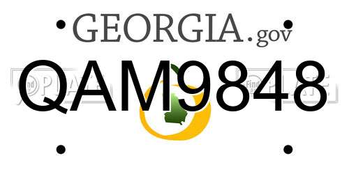 QAM9848 Georgia License Plate