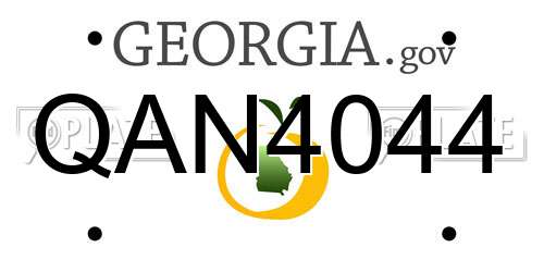 QAN4044 Georgia License Plate