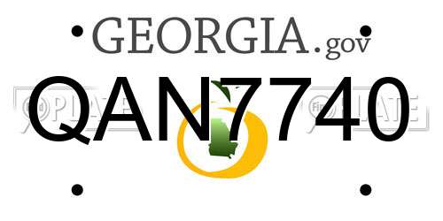 QAN7740 Georgia License Plate
