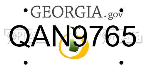 QAN9765 Georgia License Plate