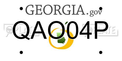 QAO04P Georgia License Plate