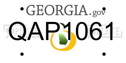 QAP1061 Georgia License Plate
