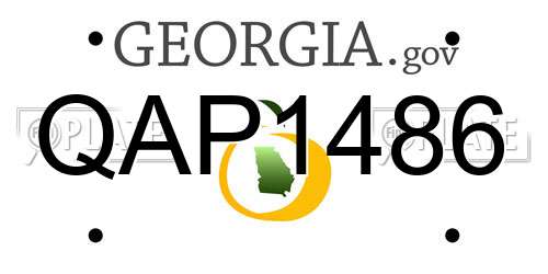 QAP1486 Georgia License Plate