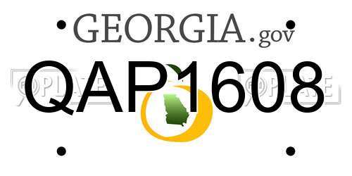 QAP1608 Georgia License Plate