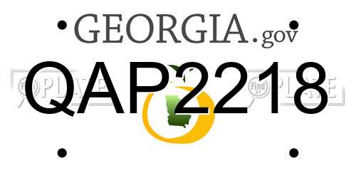 QAP2218 Georgia License Plate