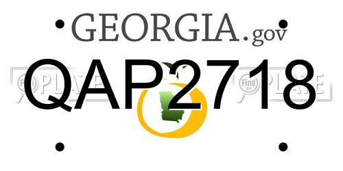 QAP2718 Georgia License Plate