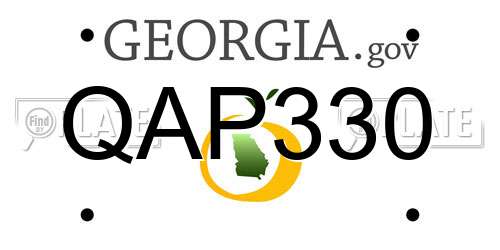 QAP330 Georgia License Plate