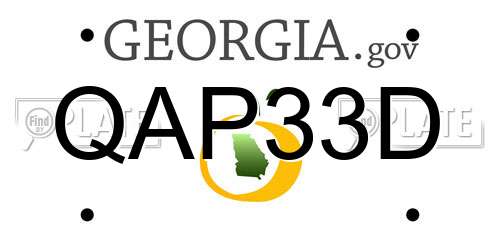 QAP33D Georgia License Plate