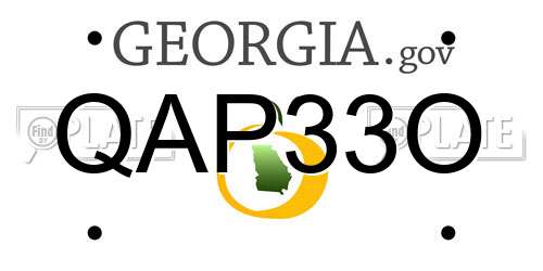 QAP33O Georgia License Plate
