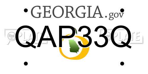 QAP33Q Georgia License Plate