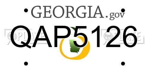 QAP5126 Georgia License Plate