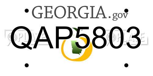 QAP5803 Georgia License Plate
