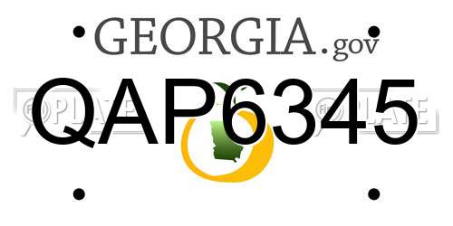 QAP6345 Georgia License Plate
