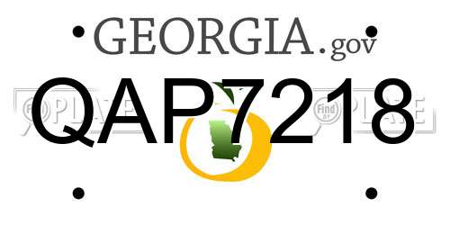 QAP7218 Georgia License Plate