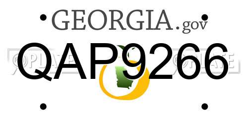 QAP9266 Georgia License Plate
