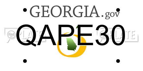 QAPE30 Georgia License Plate