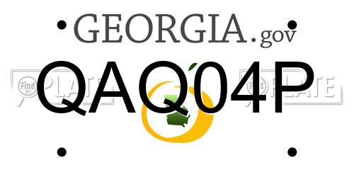 QAQ04P Georgia License Plate