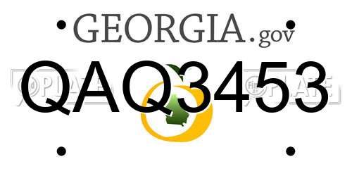 QAQ3453 Georgia License Plate