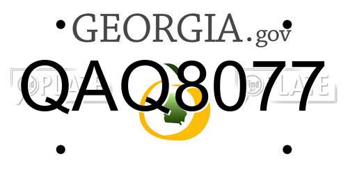 QAQ8077 Georgia License Plate