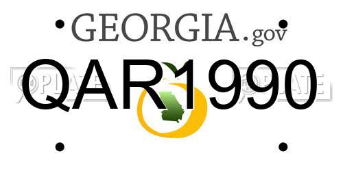 QAR1990 Georgia License Plate