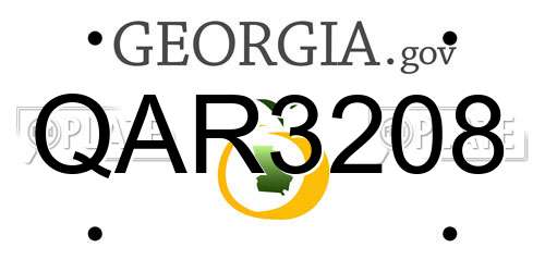 QAR3208 Georgia License Plate