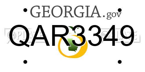 QAR3349 Georgia License Plate