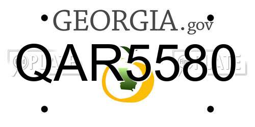 QAR5580 Georgia License Plate