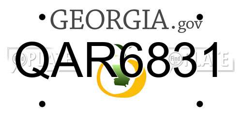 QAR6831 Georgia License Plate