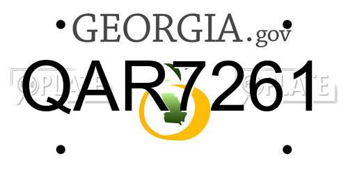 QAR7261 Georgia License Plate