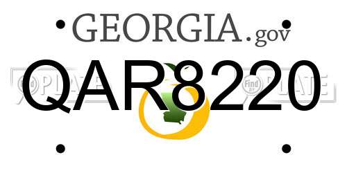 QAR8220 Georgia License Plate