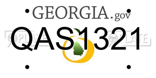 QAS1321 Georgia License Plate