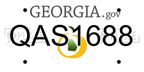 QAS1688 Georgia License Plate