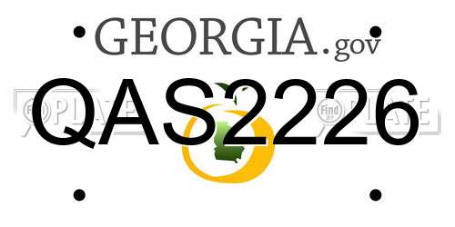 QAS2226 Georgia License Plate