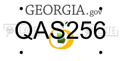 QAS256 Georgia License Plate