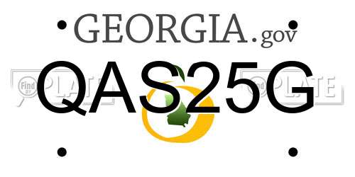 QAS25G Georgia License Plate