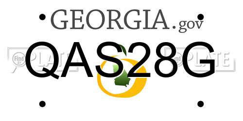 QAS28G Georgia License Plate