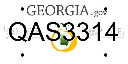 QAS3314 Georgia License Plate