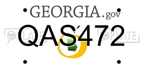 QAS472 Georgia License Plate