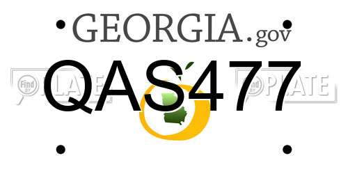 QAS477 Georgia License Plate