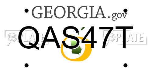 QAS47T Georgia License Plate