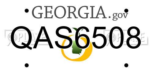 QAS6508 Georgia License Plate