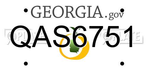 QAS6751 Georgia License Plate