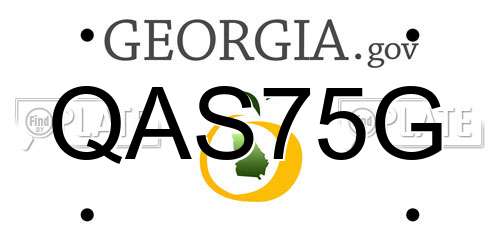 QAS75G Georgia License Plate