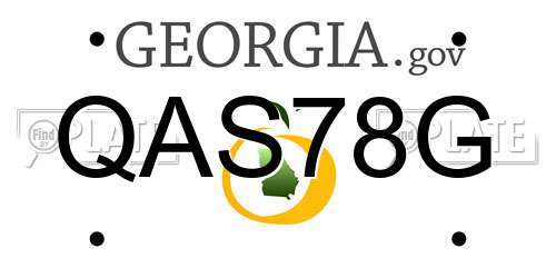 QAS78G Georgia License Plate