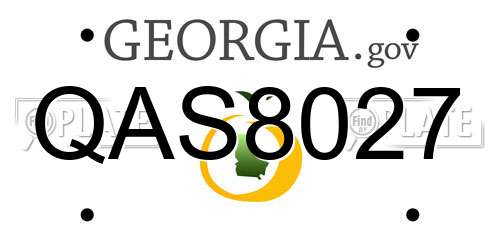 QAS8027 Georgia License Plate