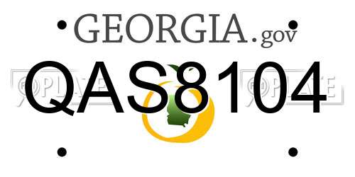 QAS8104 Georgia License Plate