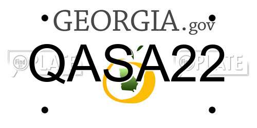 QASA22 Georgia License Plate